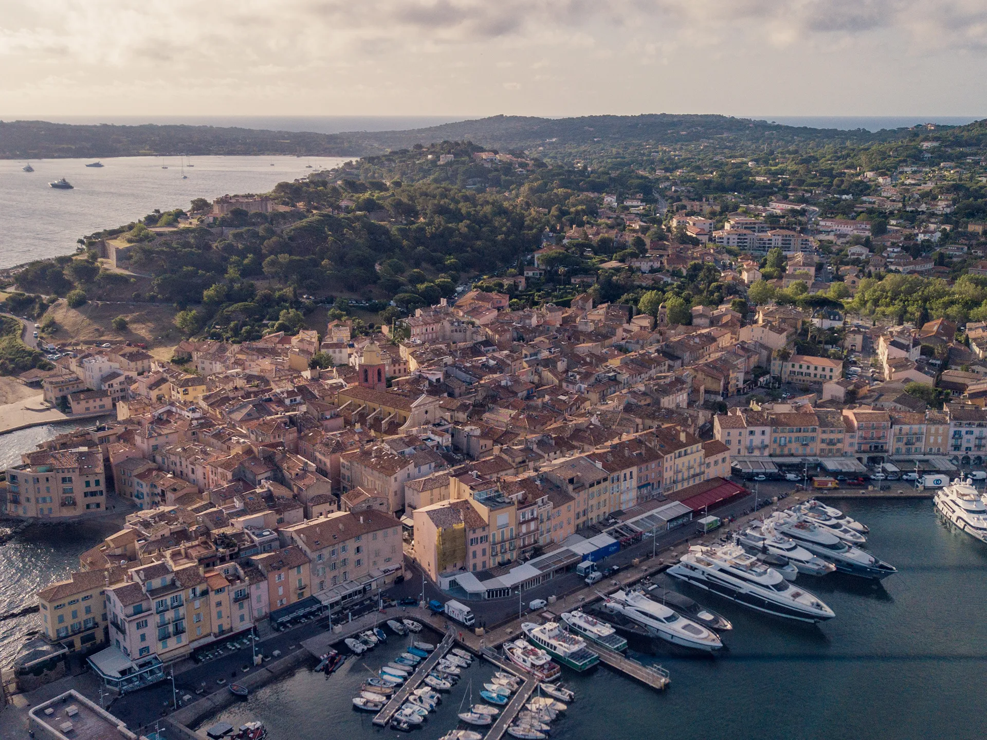 View on Saint-Tropez and the port